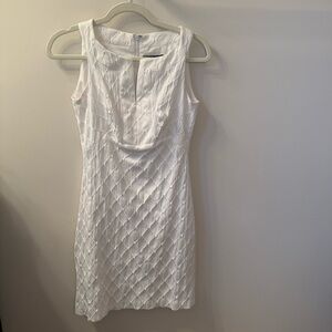 White House Black Market Textured White Mini Dress